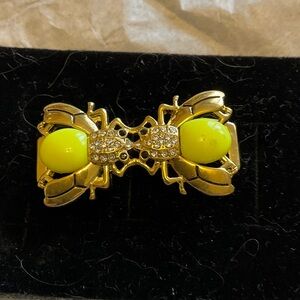 Stella & Dot Gold-Tone Bee Brooch with Neon Yellow CabochonsSlide Charm